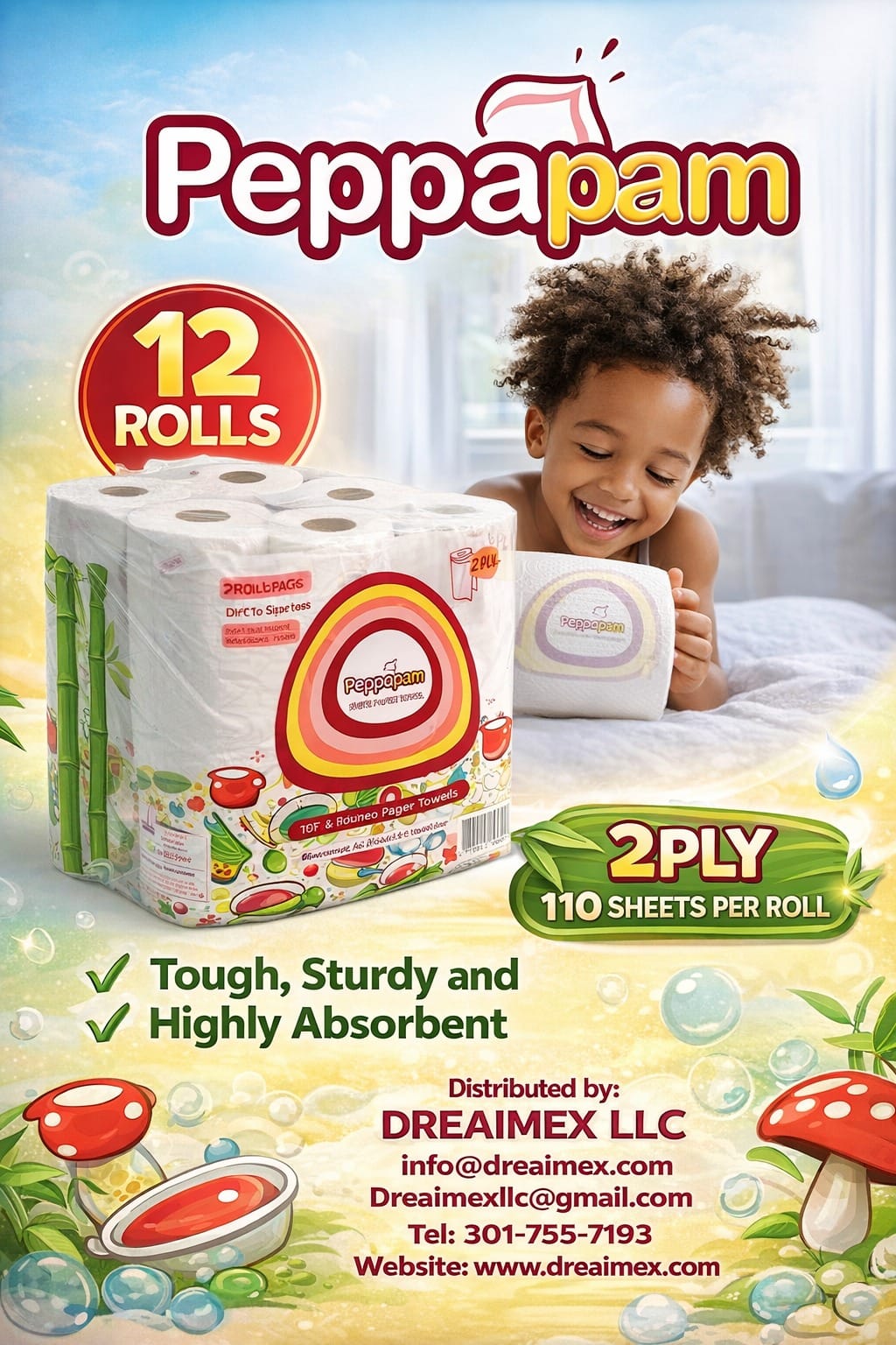 Peppapam™️ Paper Towels – 12 Rolls